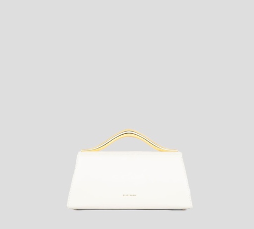 [B0010NS26-W0006-NL006] Elie Saab - CARTERA PETIT WAVE DE PIEL CON PARTE SUPERIOR METÁLICA DORADA