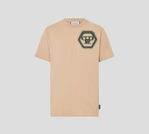 Philipp Plein - FRANELA BEIGE CON SPRAY DEL LOGO