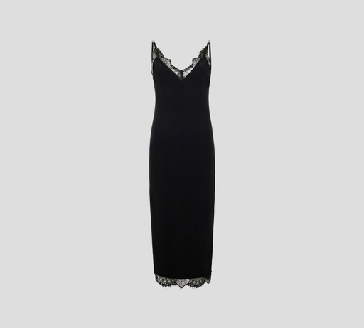 Philipp Plein - VESTIDO NEGRO CON FARALAO DE ENCAJE