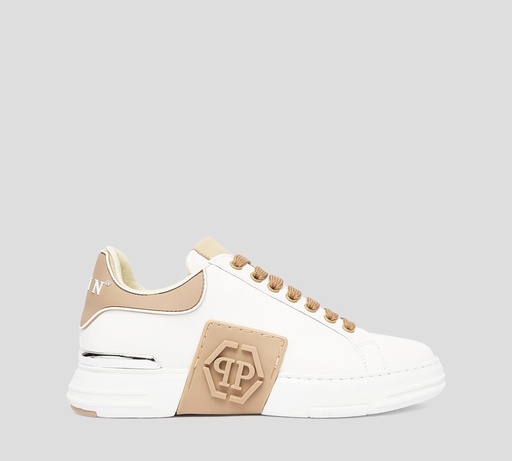 Philipp Plein - SNEAKERS BLANCOS CLÁSICOS EN CUERO CON LOGOTIPADO EN GOMA