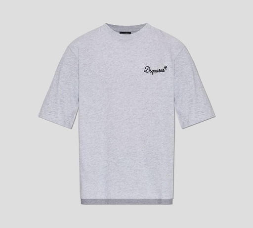 Dsquared2 - FRANELA GRIS CUELLO REDONDO CON LOGO PEQUEÑO BORDADO 