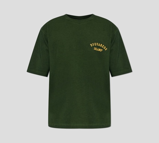 Dsquared2 - FRANELA VERDE OSCURO CUELLO REDONDO ISLAND2