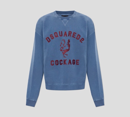 Dsquared2 - SWEATER AZUL CLÁSICO CUELLO REDONDO COCKAGE