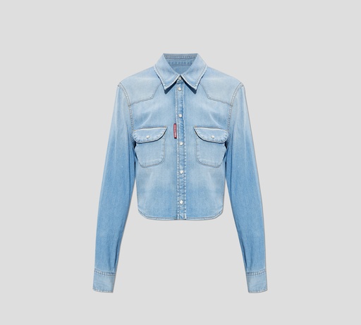Dsquared2 - CAMISA CORTA DE JEANS CLARO