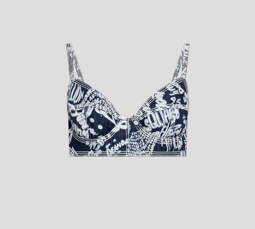Dsquared2 - TOP DE JEANS AZUL CON LETRAS BANCAS