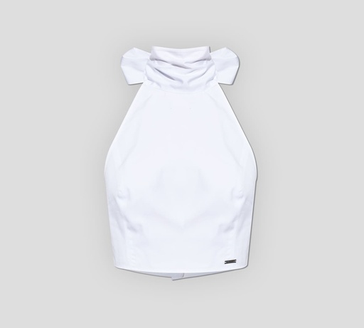 Dsquared2 - BLUSA BLANCA CORTA CON LAZO AL CUELLO
