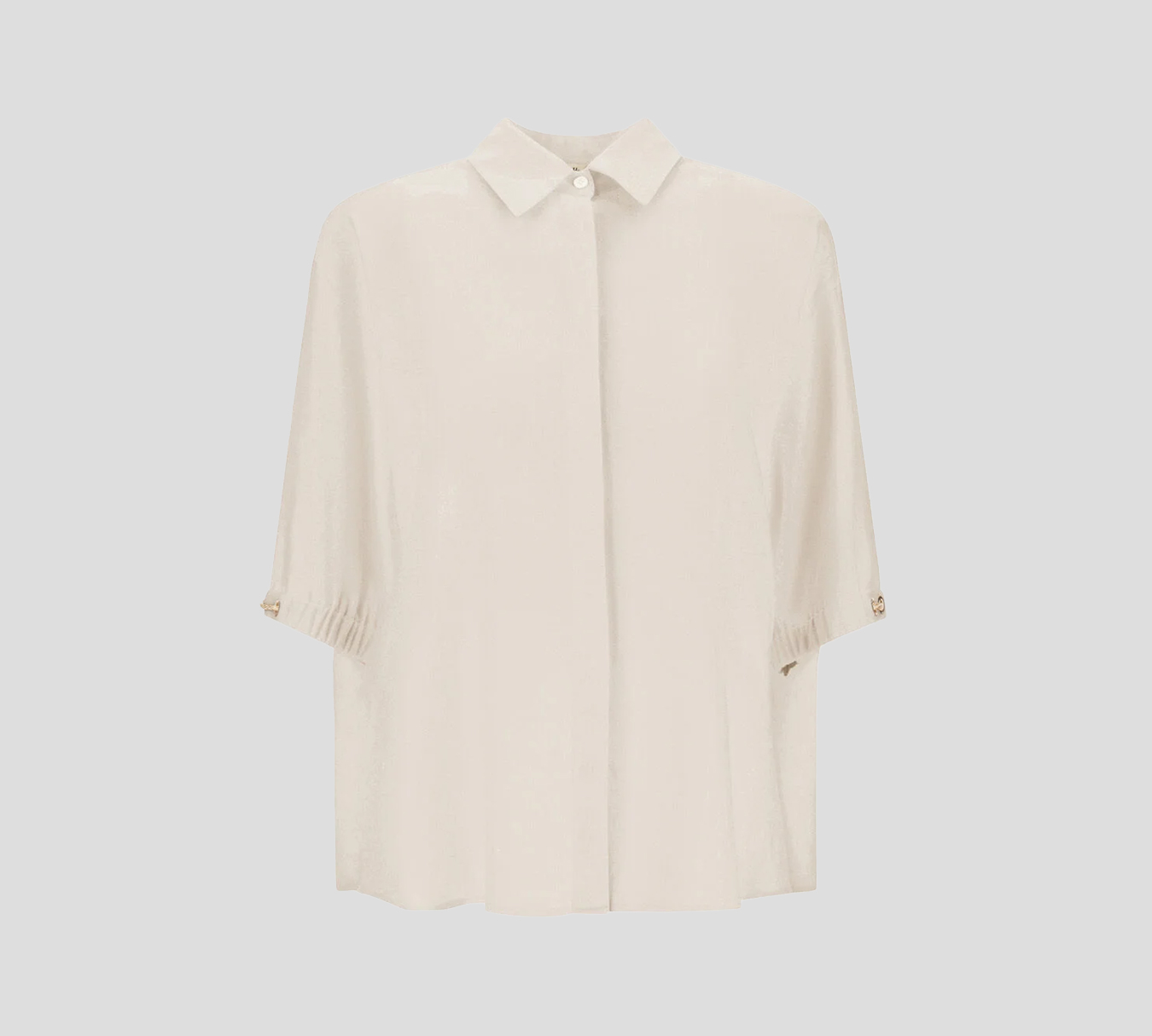 Herno - BLUSA BEIGE MANGA 3/4CON CORDONES EN LAS MANGAS
