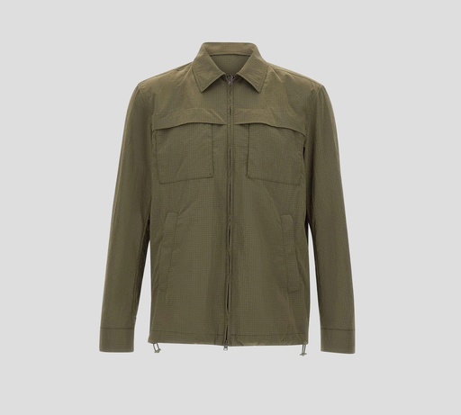 Herno - CHAQUETA VERDE CORTA VIENTOS AJUSTABLE EN CINTURA