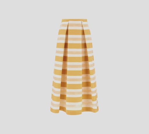 Herno - FALDA DE LINEAS AMARILLA CON BLANCO