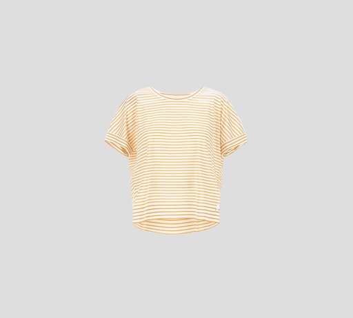 Herno - FRANELA BLANCA CON RAYAS MOSTAZA