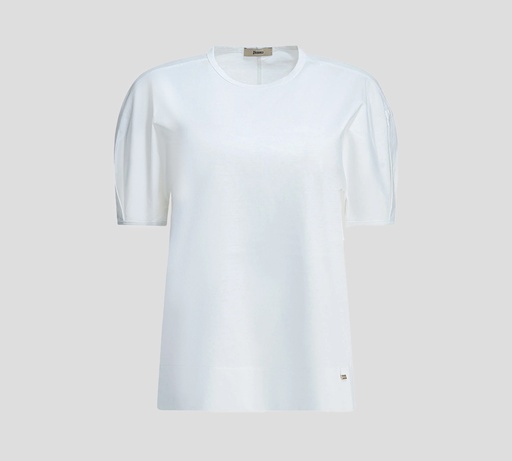 Herno - FRANELA BLANCA CON MANGAS AJUSTADAS